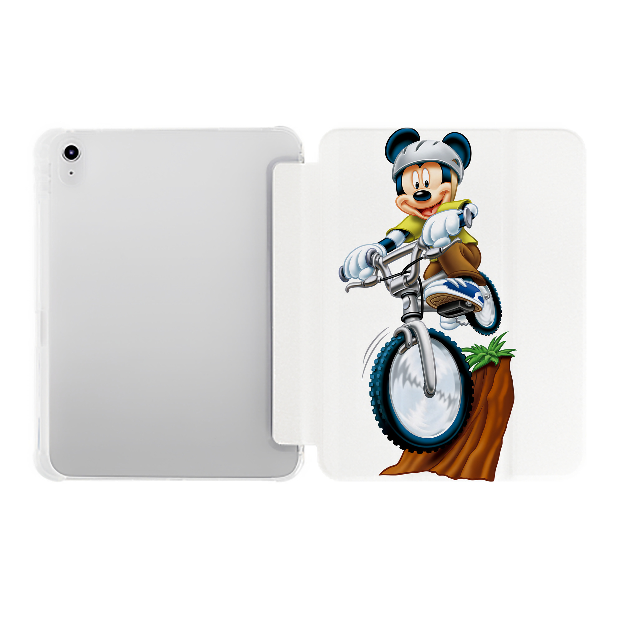（画像用） ミッキーマウス Mickey Mouse IPad ケース ペン収納付き 三つ折りスタンド PUレザー×シリコン 対応機種9.5/10.5/10.9インチ